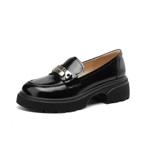 Высококачественная ручная работа Series Лоферы 5 см Женские Черные