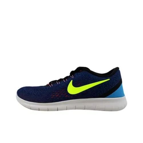Nike Free RN Амортизация Износостойкий Низкий Топ Беговые кроссовки Женские Синие