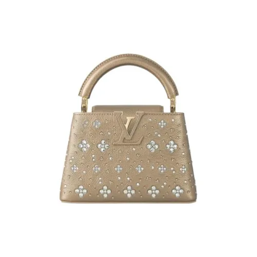 LOUIS VUITTON Capucines Кристальная подвеска Capson Сумка Мини Женская Золотая