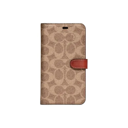 COACH Folio Покрытый холст IPhone XS Max Защитный чехол и сумка Merchandise Мини Женские Хаки