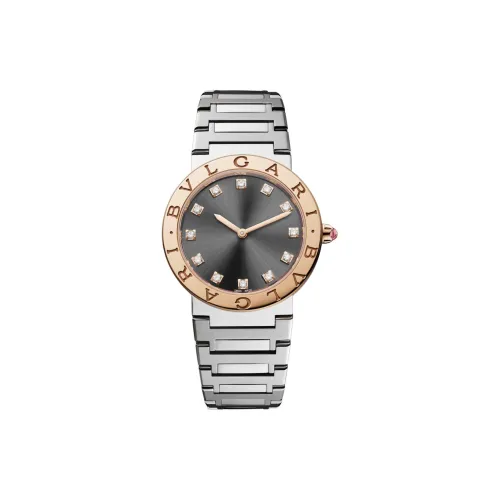 BVLGARI Часы Безель Из Розового Золота 18 Карат C Гравировкой В Виде Двойного Логотипа