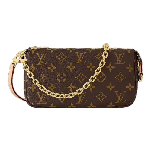 LOUIS VUITTON Покрытый холст с коровьей кожей сумка через плечо женская коричневый