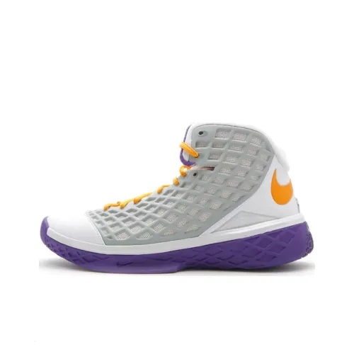 Nike Zoom Kobe 3 Slip-Resistant Винтажные Баскетбольные Кроссовки Мужские Серый Белый Фиолетовый