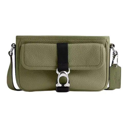 COACH BECK Корова Кожа Конверт Сумка Сумка через плечо Маленькая Мужская Трава Зеленая