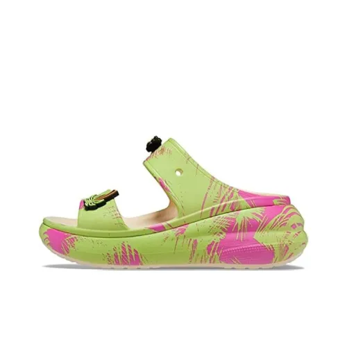 Crocs Слипоны Низкий каблук Унисекс Розовый Зеленый