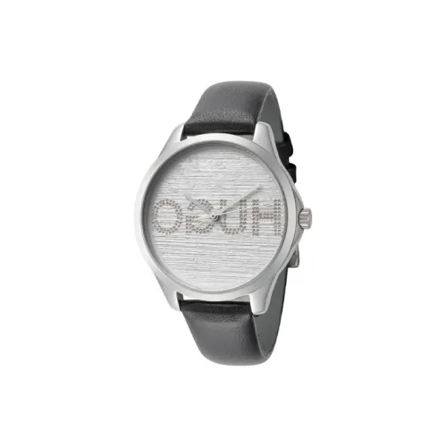 Hugo Boss Наручные часы Кварцевый механизм Кожаный ремешок Серебристый циферблат Женские часы