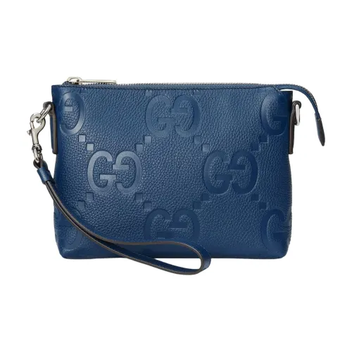 GUCCI Jumbo GG Кожа Сумка через плечо Маленькая Мужская Синяя