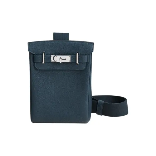 HERMES Hac a Dos Коровья кожа Togo Сумка через плечо Маленький Унисекс 7P BLEU DE PRUSSIE Прусский синий