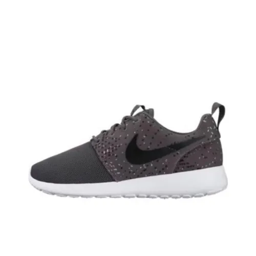 Nike Roshe Run Амортизация Износостойкий Низкий Топ Беговые кроссовки Женские Темно-серый