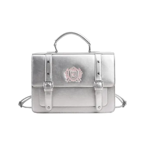 UNITE STAR ПУ (полиуретан) Рюкзак Средний Женский Черный Серебристый Коричневый