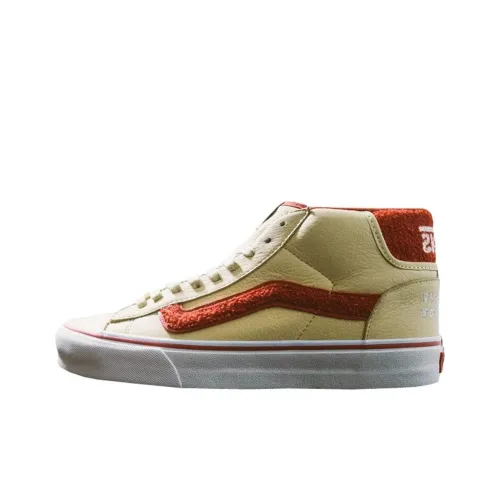 Vans Mid Skool 77 Амортизация Износостойкие Низкие Кроссовки для Скейтбординга Унисекс Бежево-Красные