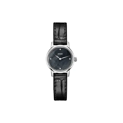 RADO Кварцевый механизм Женские часы 21 мм Жемчужная раковина Циферблат Цвет Корпус Нержавеющая сталь Ремешок Кожаный