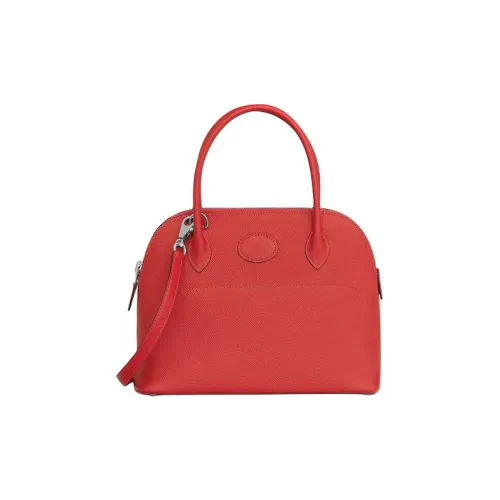 HERMES Bolide Epsom Телячья кожа Bowling Сумка Сумка через плечо Сумка Женская 9T Capucine Оранжевый Красный