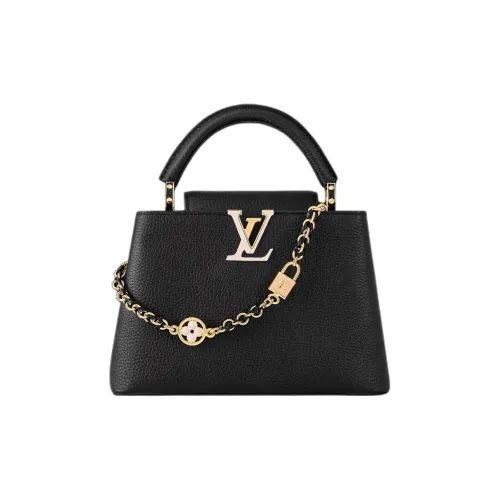 LOUIS VUITTON Capucines Taurillon Кожа Капусин Через плечо Тоут Сумка На одно плечо Маленькая Женская Черная