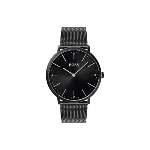 Hugo Boss Мужские часы Кварцевый механизм Ремешок из нержавеющей стали 40 мм Черный циферблат