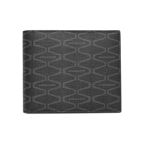 JAGUAR PVC Check Card Holder Wallet Standard Men's Black
