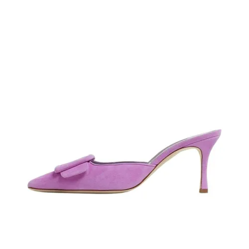 MANOLO BLAHNIK Домашние тапочки Женские Фиолетовые