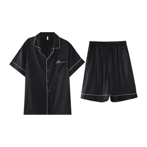 Qin Jing Пижамный комплект Мужской Элегантный Черный