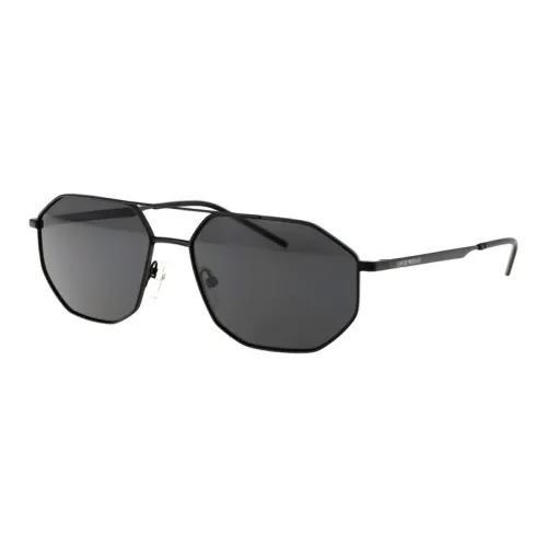 EMPORIO ARMANI Металл Aviator Солнцезащитные очки Мужской Черный