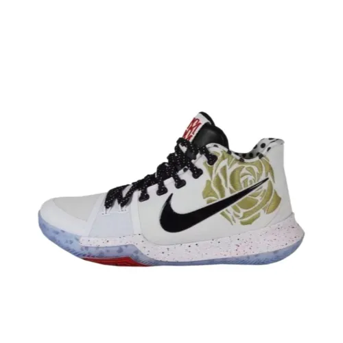 Nike Kyrie 3 Gold Амортизация Износостойкий MID Баскетбольные кроссовки Unisex Белый Черный