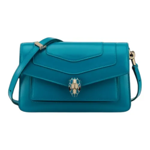 BVLGARI Serpenti Forever Телячья кожа Сумка через плечо Сумка на плечо Стандартная Маленький размер Женская Laguna Синий