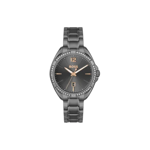 Hugo Boss Women's Watch Кварцевый механизм ремешок из нержавеющей стали 30,2 мм черный циферблат модель 1502620