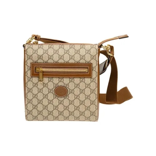 GUCCI Canvas с кожаными вставками курьерская сумка сумка через плечо мужская