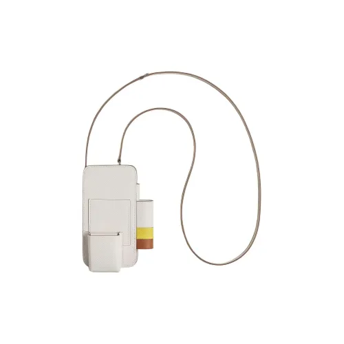 HERMES Hermèsway Epsom Чехол для телефона из телячьей кожи Женская Белая и Желтая и Коричневая