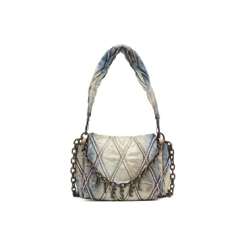 DIESEL Деним Сумка Сумка через плечо Маленькая Мужская Синяя и Золотая