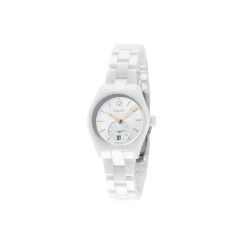 RADO Кварцевый механизм Женские часы 26,1 мм Белый циферблат Titanium Ceramic Чехлы для часов Керамика Титан Ремешок