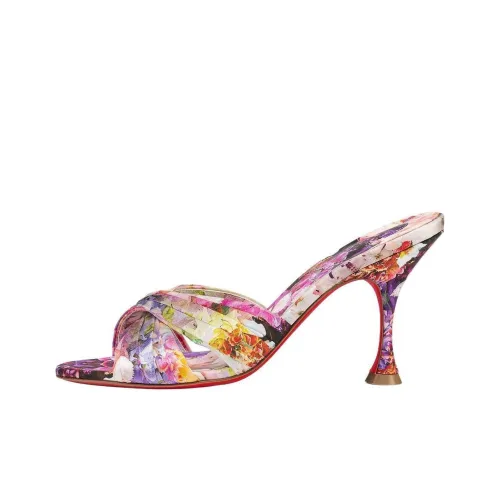 CL LUBOTING Шлепанцы 8,5 см Женские Розовые Белые