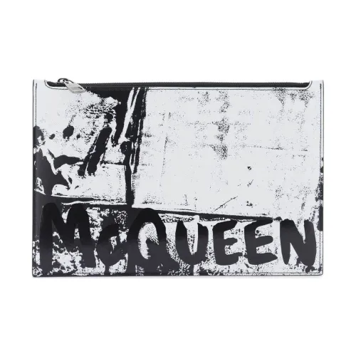 Alexander McQueen Кожа Клатч Маленький Мужской Черный Белый