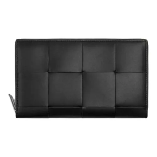 Bottega Veneta Cassette Кошелек из коровьей кожи большой мужской черный