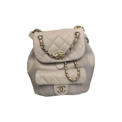 CHANEL Duma Телячья кожа Рюкзак Маленький Женский Кремовый Синий