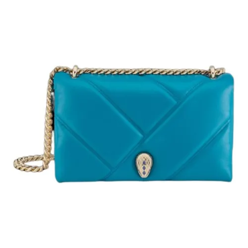 BVLGARI Serpenti Cabochon Телячья кожа Сумка через плечо Маленькая Женская Синяя