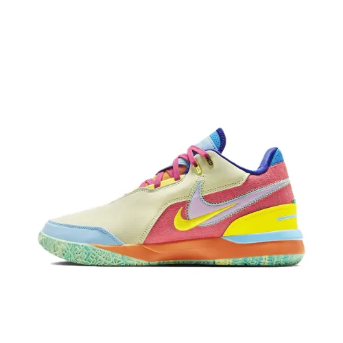 Nike LeBron NXXT Gen AMPD EP Slip-resistant Abrasion-resistant Low-top Basketball Shoes Men's Pink Purple Yellow Найк Леброн NXXT Gen AMPD EP Противоскользящие Устойчивые к истиранию Низкие Баскетбольные Кроссовки Мужские Розовый Фиолетовый Желтый