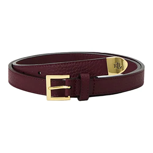 Polo Ralph Lauren Зернистая кожа личи украшение шпилька кожа ремни женский бордовый ширина 2 см