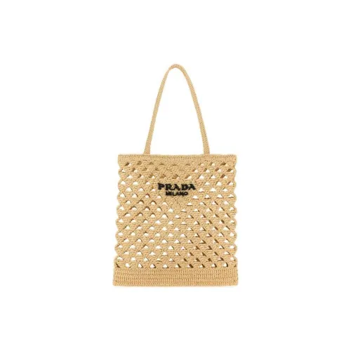 PRADA Солома Одно Плечо Сумка Женская Желтая