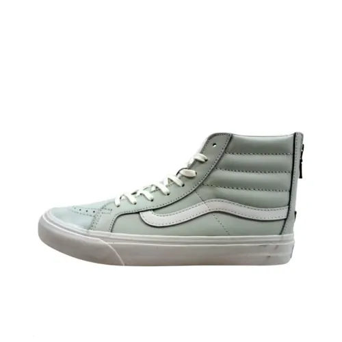 Vans SK8 Slim Zip Leather High Top Скейтборд Кроссовки Унисекс Зеленый
