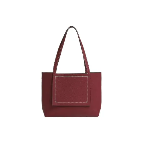 HERMES Cabasellier Clemence Телячья кожа Тоут Сумка Сумка для покупок Сумка на плечо Сумка Женские 55 Руж H HERMES Красный