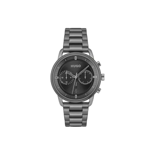 Hugo Boss Мужские часы Кварцевый механизм Ремешок из нержавеющей стали 44 мм Черный циферблат