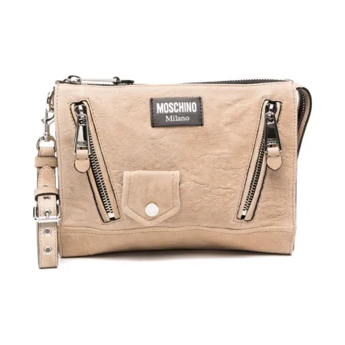MOSCHINO Телячья кожа Клатч Мужской Светлый Бежевый