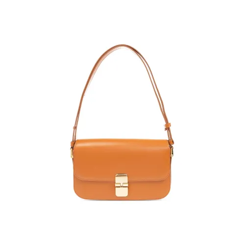 A.P.C Grace Кожа Сумка через плечо Сумка на плечо Женская Корица Коричневый