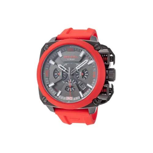 DIESEL Мужские часы Кварцевый механизм Силиконовый ремешок Серый циферблат