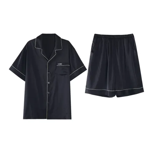 Qin Jing Пижамный комплект Мужской Элегантный Черный