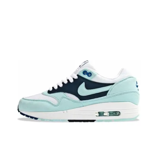 Nike Air Max 1 Амортизация устойчивость к истиранию дышащий низкий верх повседневная обувь женский синий