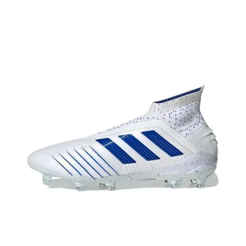 Adidas Predator FG Твердый грунт противоскользящий и устойчивый к истиранию футбольные бутсы с поддержкой мужские белый и синий цвет