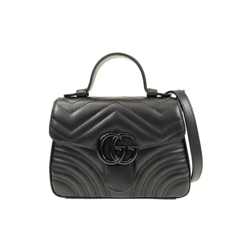 GUCCI GG Marmont Quilted кожаная сумка мини женская черная