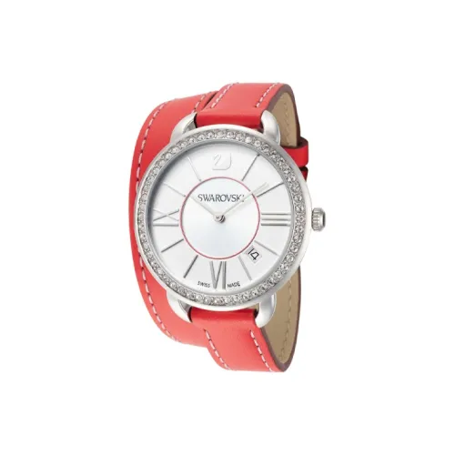 Swarovski Наручные часы Кварцевый механизм Кожаный ремешок Белый циферблат Женские часы