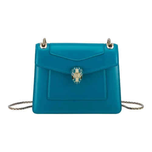 BVLGARI Serpenti Forever Series Сумка через плечо из коровьей кожи женская синяя